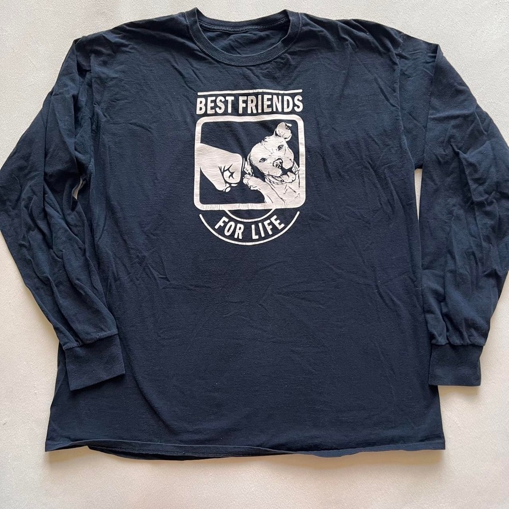 Best Friends for Life Dog Fist Bump Black Long Sleeve Shirt Funny Joke Humor